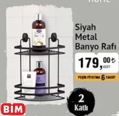 OKYANUS HOME SİYAH METAL BANYO RAFI